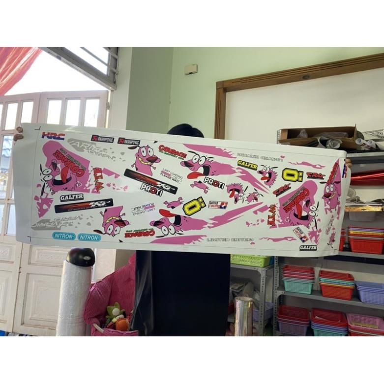 Tem rời honda Vario 150 hoạt hình chó nhút nhát dán xe trắng bảo hành màu sắc vĩnh viễn