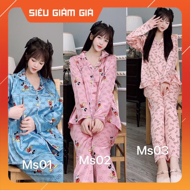 Bộ bầu bộ pijama bầu và sau sinh 2 in1 chất lụa thái cao cấp️quần có chun chỉnh️bộ sau sinh siêu mềm ️Freesize 43~68k