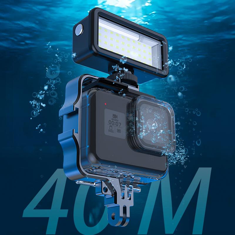 Đèn LED chống thấm Đèn chiếu sáng Đèn chiếu sáng Đèn dưới nước chiếu sáng cho GoPro 11/10 SJCAM YI DJI OSMO Điện thoại hành động điện thoại di động