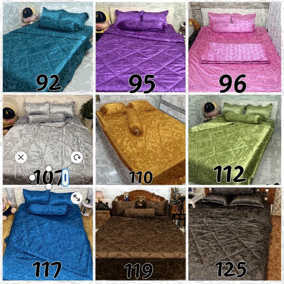 Bộ 5 Món Ga Gối Phi Lụa Thương hiệu LAN PHAM BEDDING Mát Mịn - Màu Xám Trắng