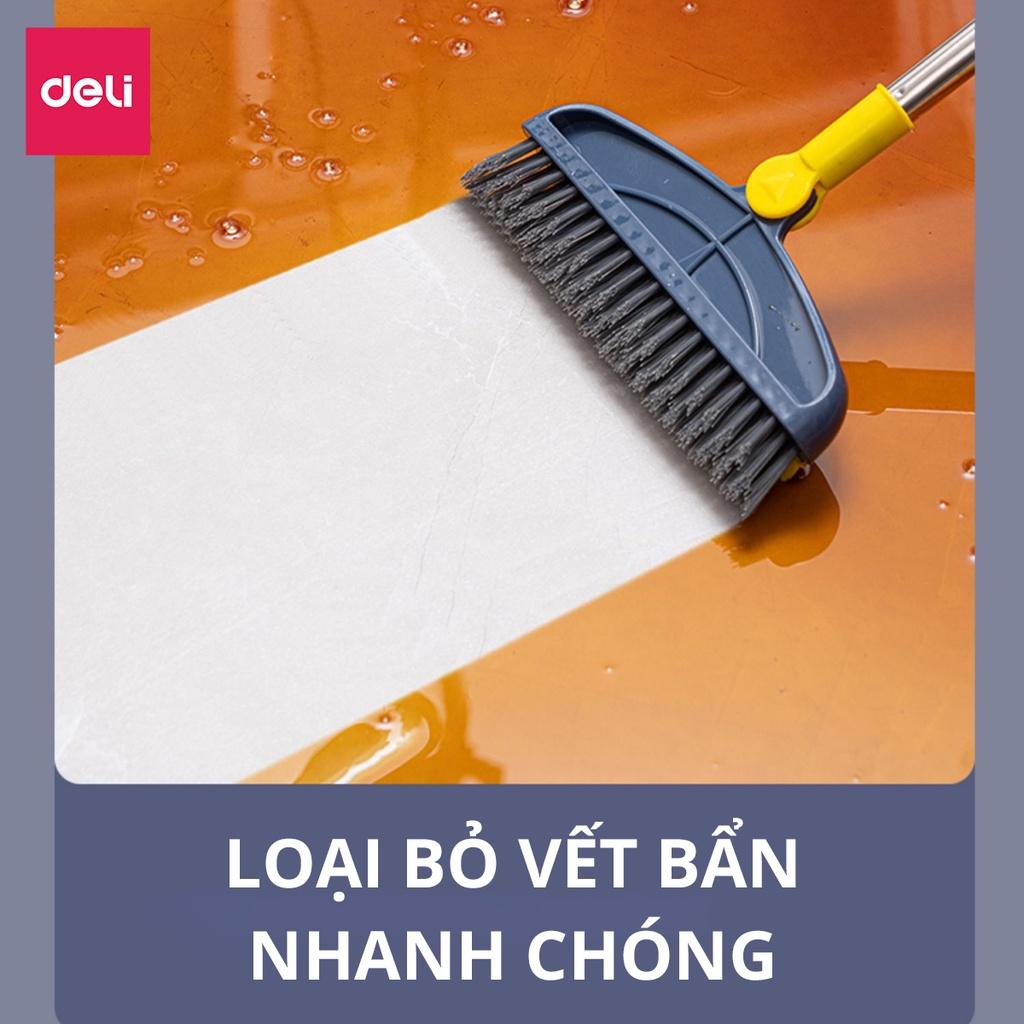 Cây Chà Sàn Nhà Tắm Thông Minh 2 Trong 1 Chổi Cọ Sàn Và Gạt Nước Xoay 180 Độ Deli - Chổi Cọ Nhà Vệ Sinh, Phòng Tắm, Cọ Khe Hẹp Góc Tường - VS1006