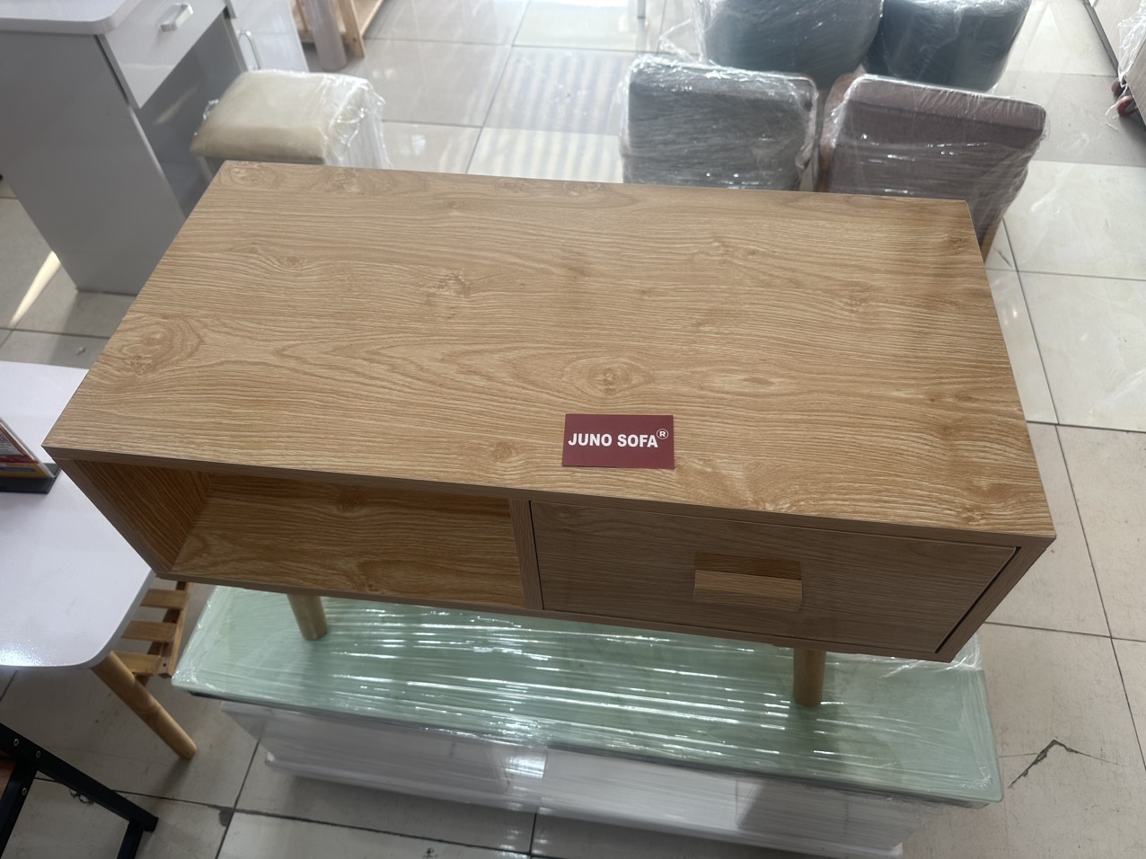 Bàn trà sofa hộc kéo MDF Tundo giá rẻ, tiện lợi - tặng kèm bàn cho DH sofa 6T áp dụng kv HCM - HN được tư vấn quà tặng khác