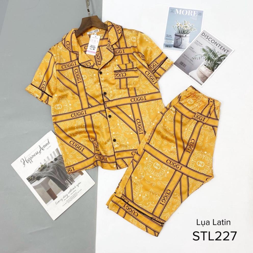 Bộ Pijama lửng lụa latin, mango phối hàn mềm mát, mềm mịn️không nhăn nhàu bai xù️full size️quần có túi️bao đẹp