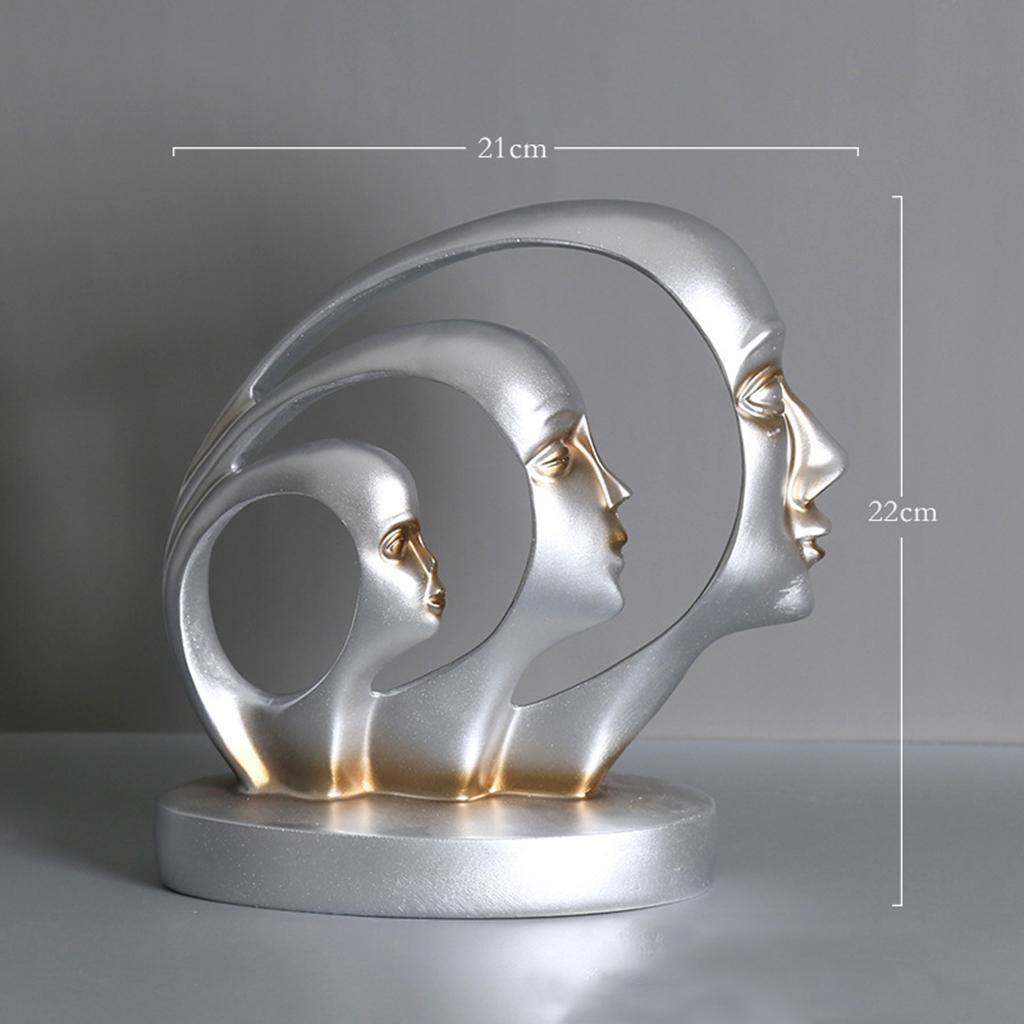 Modern Art Abstract Face Sculpture Figurine Home Resin Ornament