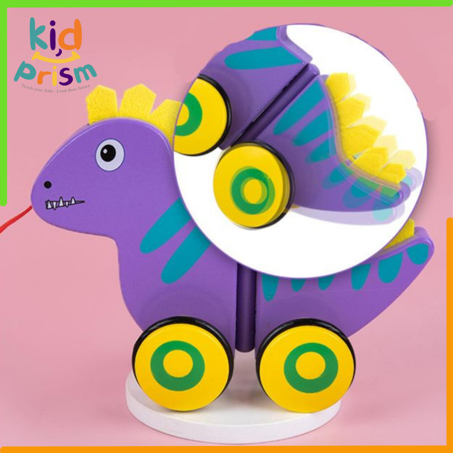 Xe kéo đồ chơi bằng gỗ hình động vật ngộ nghĩnh dành cho bé từ 18 tháng phát triển thể chất - Đồ chơi giáo dục