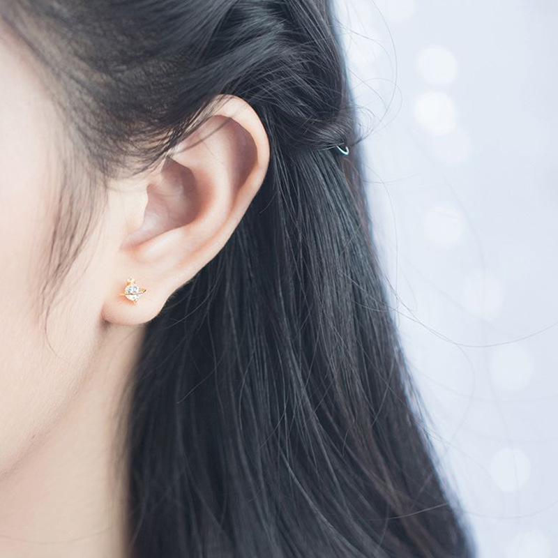 Bông Tai Nữ | Khuyên Tai Bạc Nữ Đơn Giản B2422 - Bảo Ngọc Jewelry