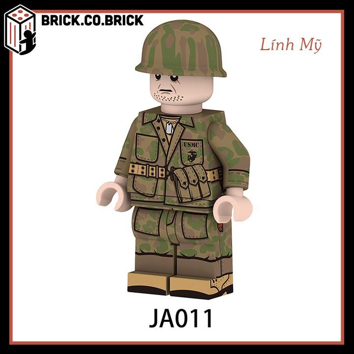 Lính Mỹ Mô Hình Đồ Chơi Lắp Ráp Thế Chiến Minifigure American Soldier World War JA009 JA014 - JA010