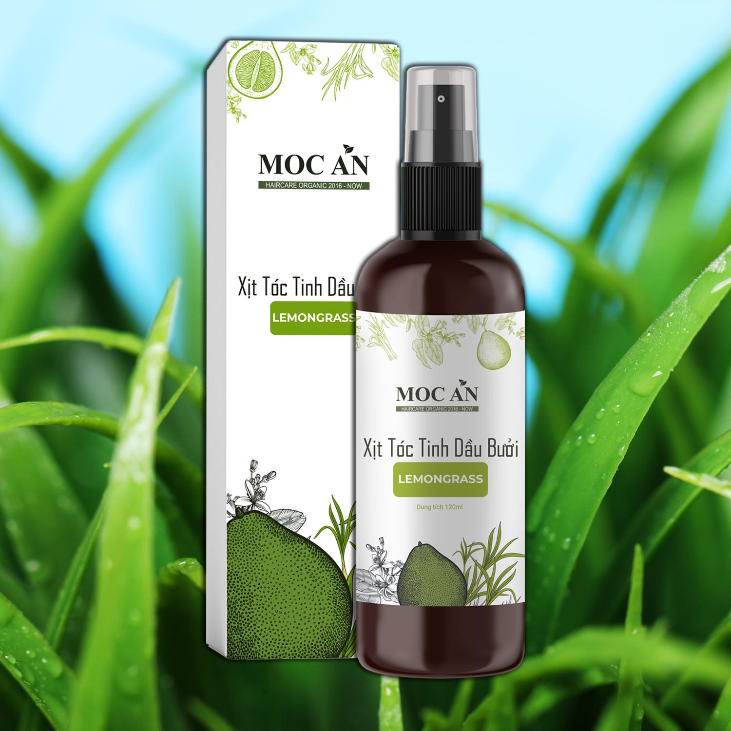 Xịt Kích Mọc Tóc Tinh Dầu Bưởi Sả Chanh ( Lemongrass ) 120ml Mộc Ân Haircare hỗ trợ giảm rụng, bồng bềnh chân tóc