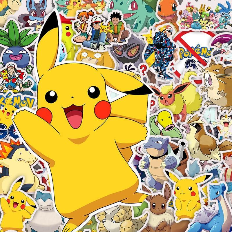 Sticker POKEMON Cắt Sẵn Hình Dán Trang Trí Mũ Bảo Hiểm Laptop Điện Thoại Ván Trượt Sổ tay Notebook