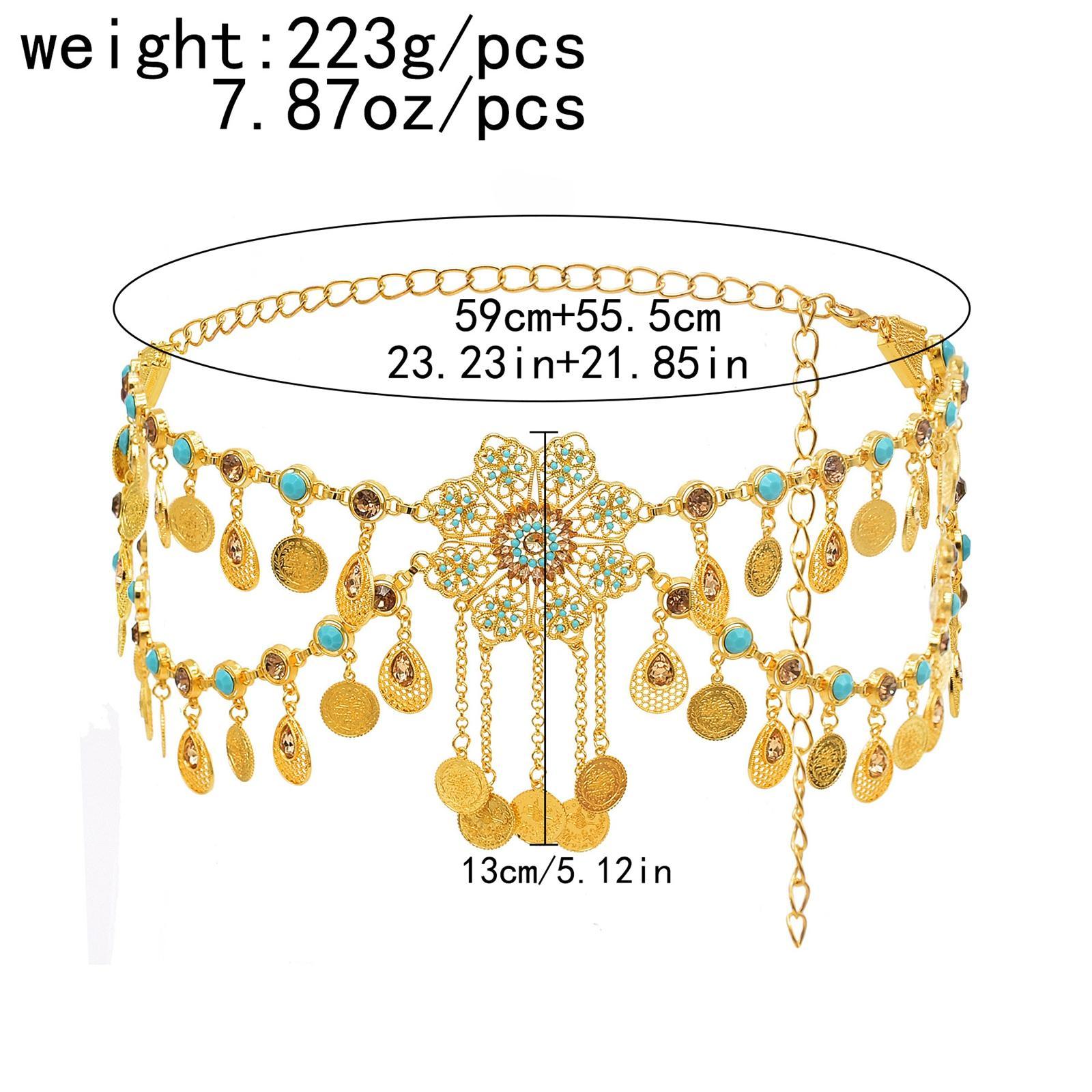 Retro Style Belly Waist Chain Waist Belt Tassel Hollow Costume Accessory