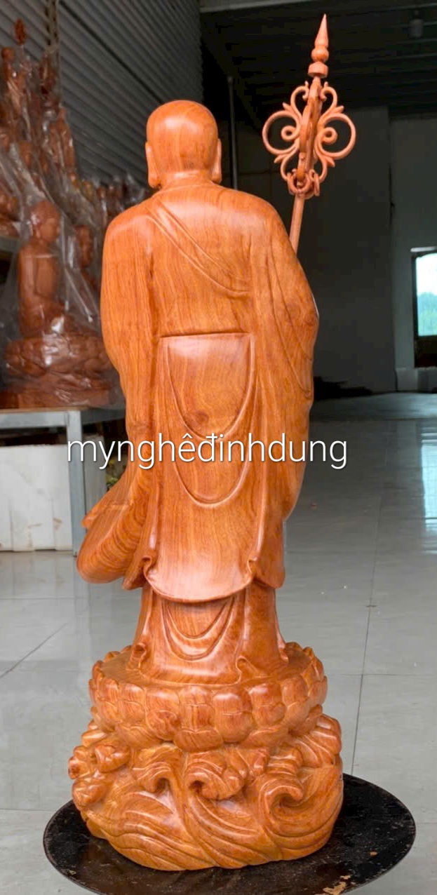 Tượng phật ngài mục kiền liên bồ tát bằng gỗ hương đá kt cao 60x22x22cm