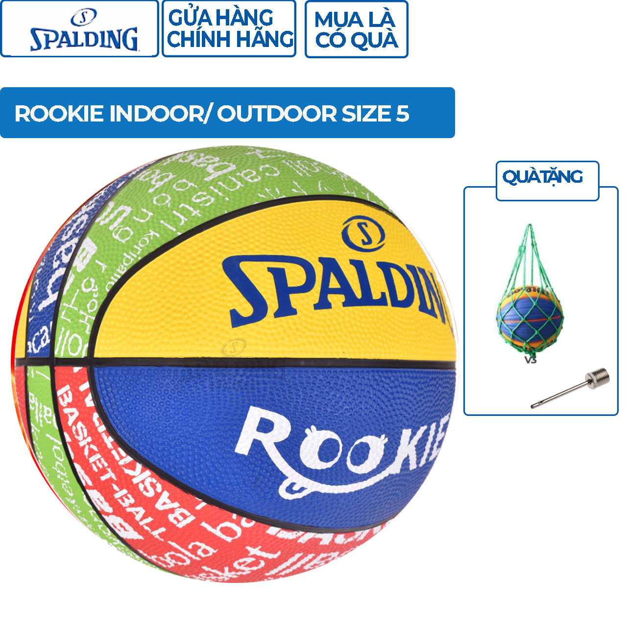 Quả bóng rổ Spalding Rookie Indoor/ Outdoor- Size 5