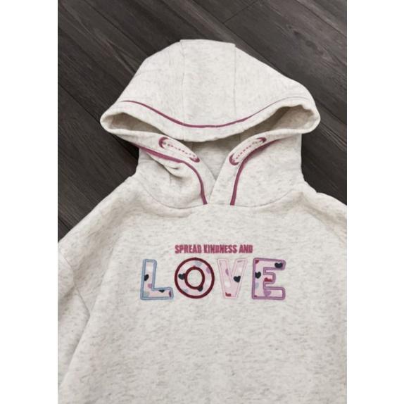 Bộ nỉ bé gái xuất dư xịn áo hoodie viền hồng (18/24M-7/8Y)