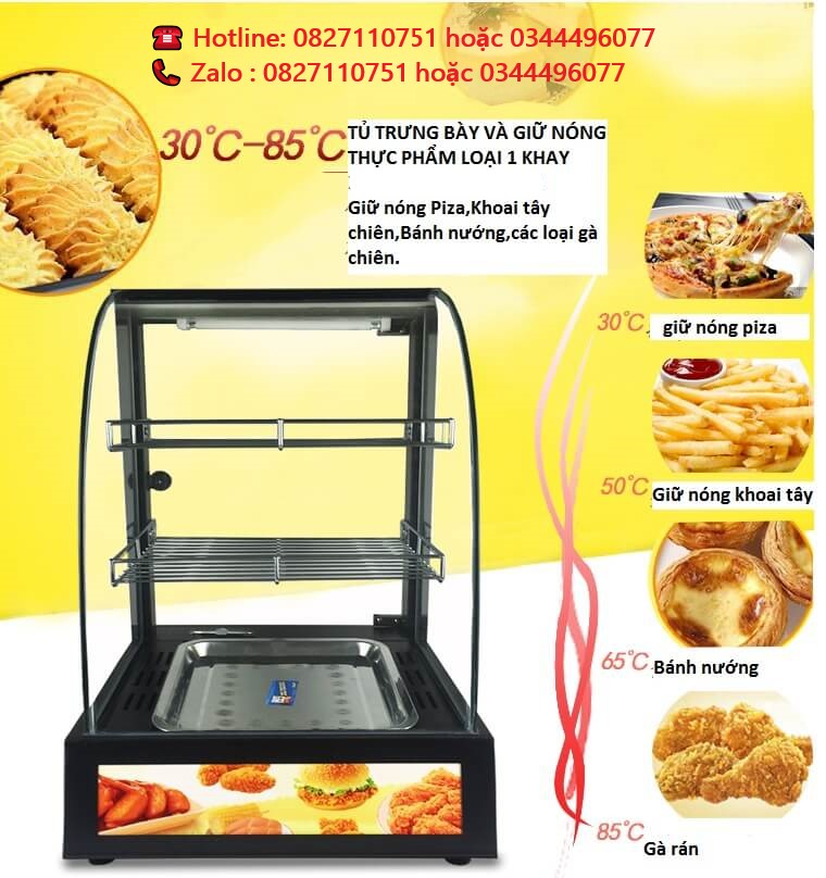 TỦ GIỮ NÓNG THỰC PHẨM KFC TRƯNG BÀY GIỮ NHIỆT THỰC PHẨM