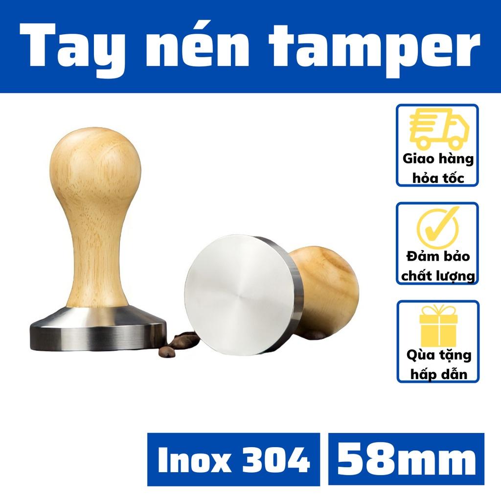Tamper 58mm Tay nén cà phê thích hợp pha cho Espresso có nhiều loại đường kính khác nhau 51-53-58mm