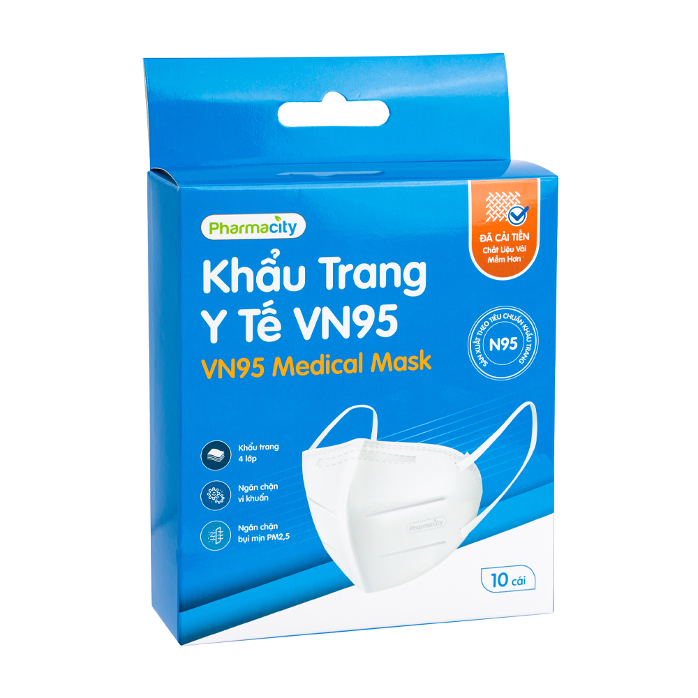 Khẩu trang y tế PMC VN95 4 lớp (Hộp 10 cái)