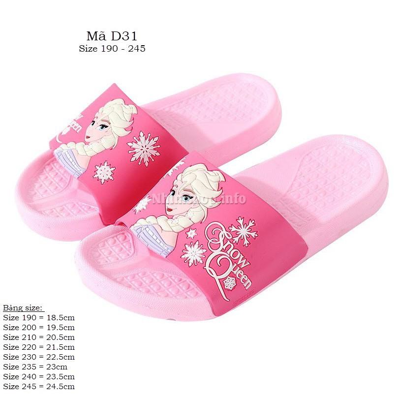 Dép bé gái - Dép công chúa elsa Frozen cho bé gái 6 tuổi trở lên có size to cho mẹ D31