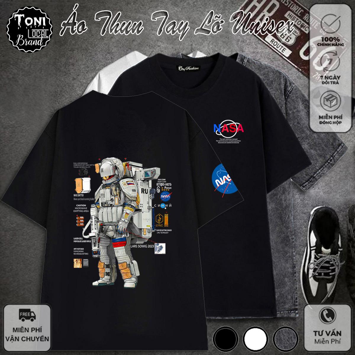 Áo Thun Tay Lỡ Local Brand NASA Cotton 100 form rộng nam nữ Unisex