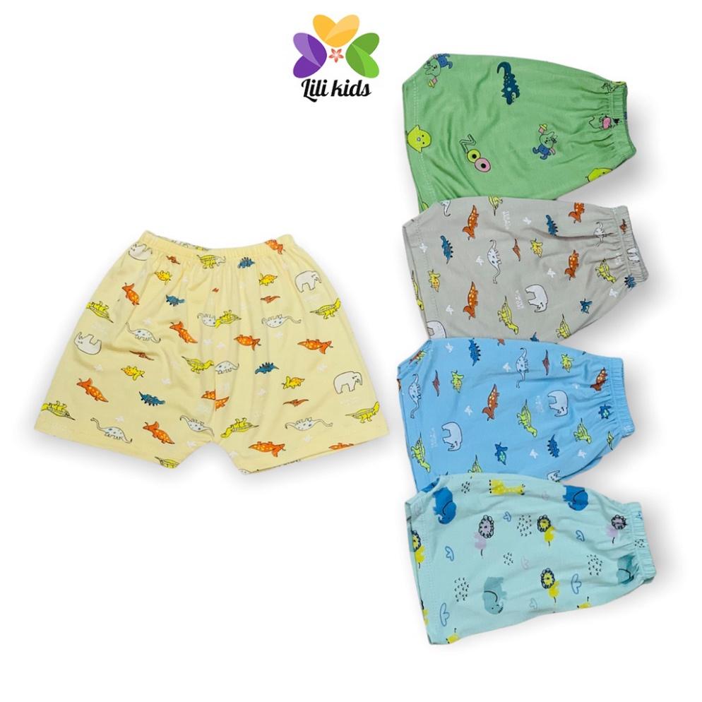 Quần đùi chục cho bé gái bé trai quần chục đùi chất thun lạnh cotton cho bé họa tiết ngộ đáng yêu lili.kids QC01