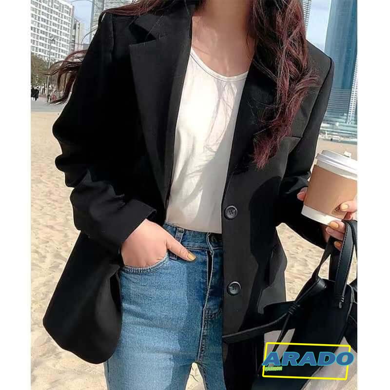 Áo Khoác Vest Blazer Nữ Tay Dài Màu Trơn Style Ulzzang Hàn Quốc (Freesize) - FM2TS012