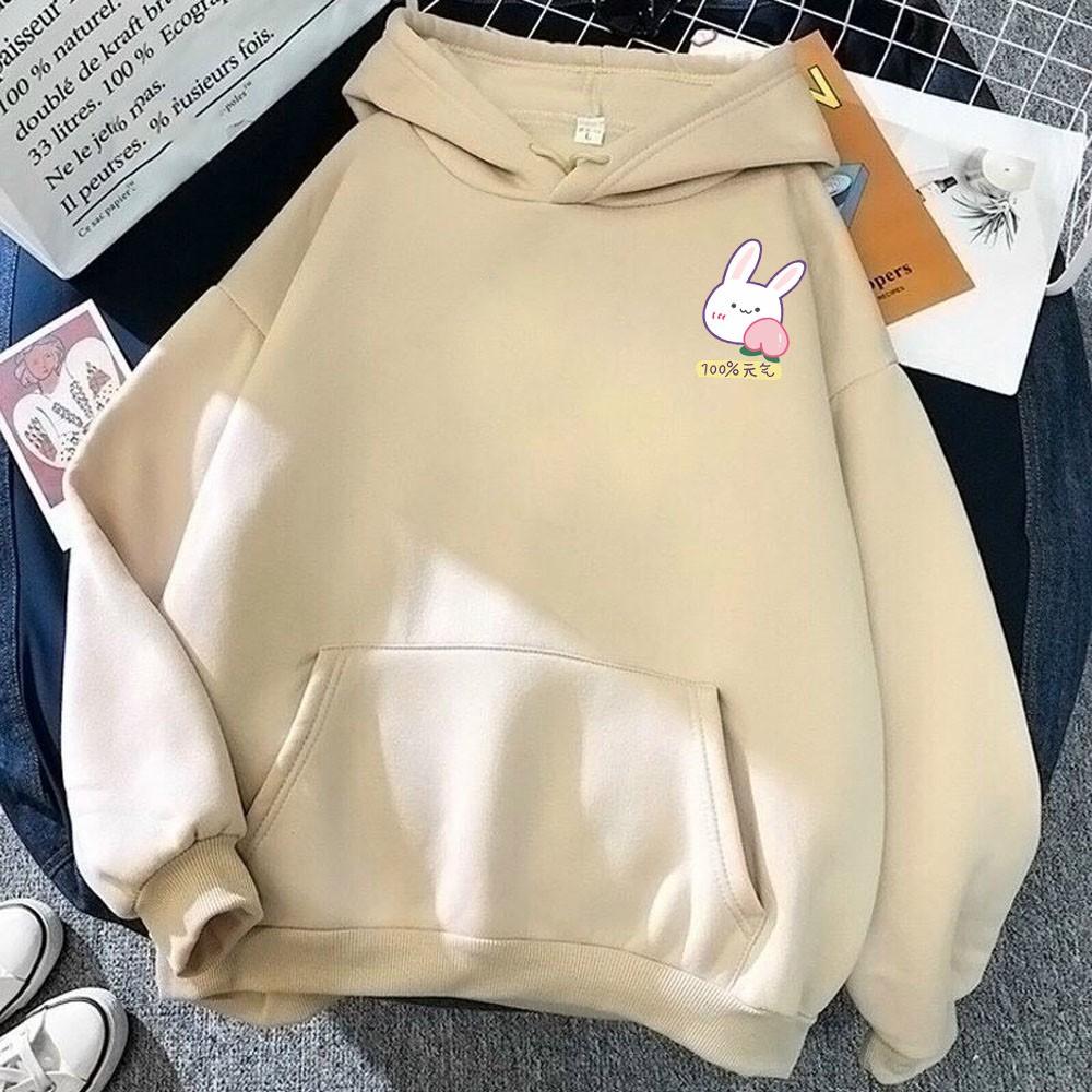 Áo hoodie nam nữ in hình Thỏ dễ thương, chất nỉ dày dặn, nón 2 lớp, thích hợp làm áo cặp