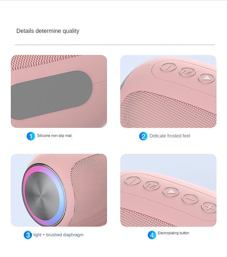 Loa Bluetooth không dây Âm lượng lớn Thẻ cắm di động tại nhà Điện thoại di động mini ngoài trời Bluetooth Loa siêu trầm âm thanh nhỏ Màu sắc: Hồng