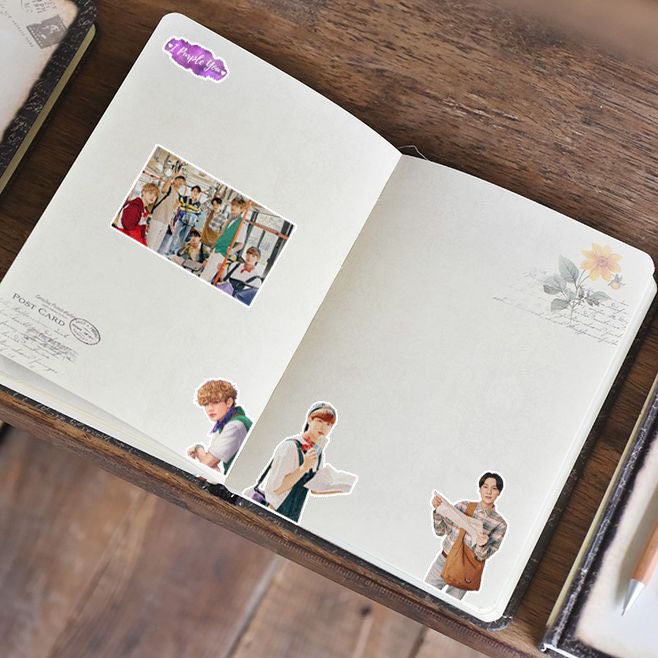 "BTS" Bộ 101 Miếng Dán Trang Trí Hình Nhóm Nhạc Nổi tiếng BANGTAN