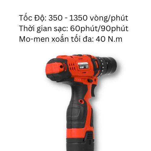 Máy khoan + bắt vít Sencan dùng pin D521001