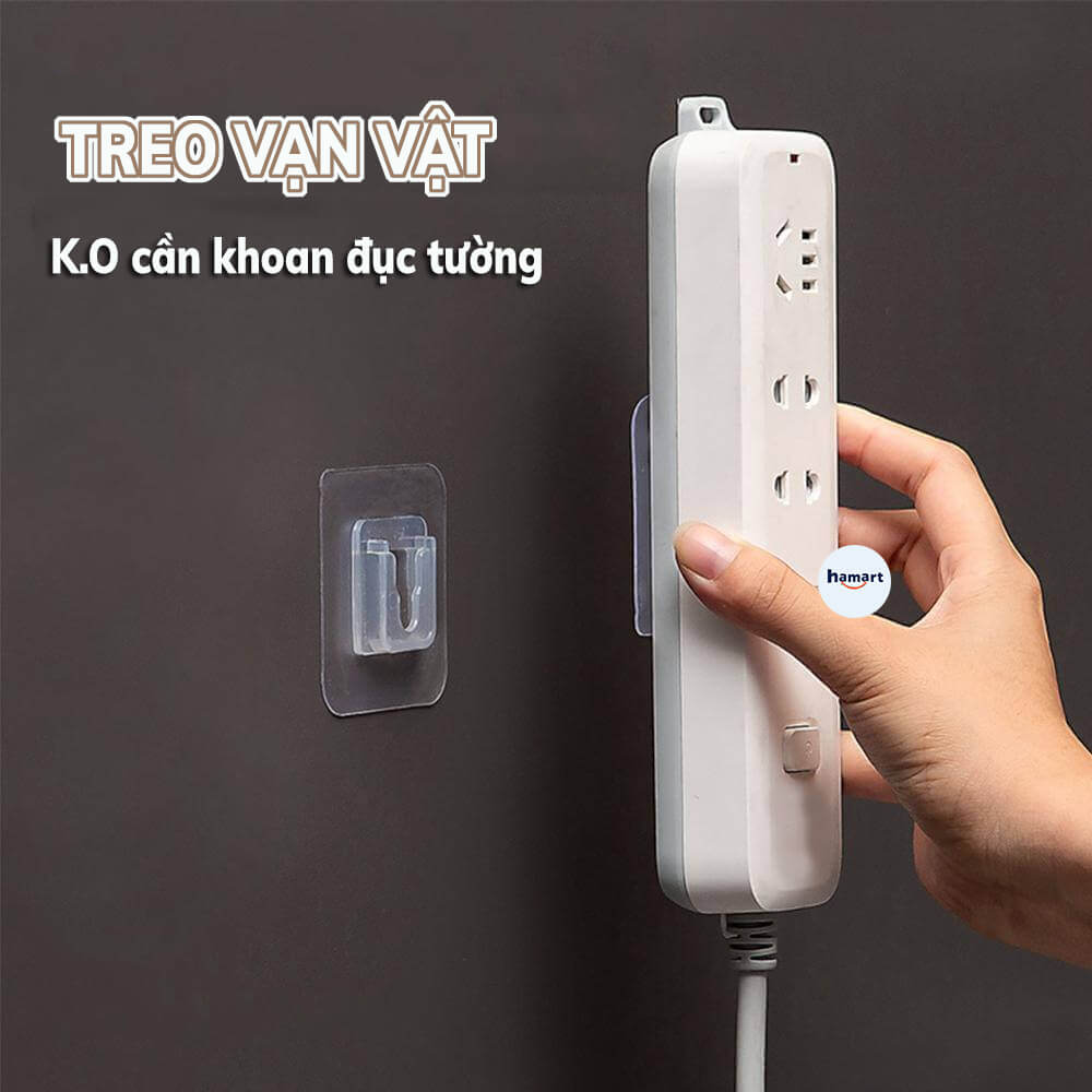 Bộ 2 Miếng Dán Tường Treo Đồ Đa Năng 7x7 Dạng Gài Treo Tranh Ảnh Treo Ổ Điện Wifi Siêu Dính Tường