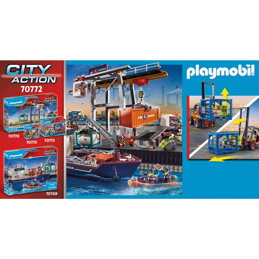 Đồ chơi mô hình Playmobil Xe nâng hàng kèm công nhân 32 pcs