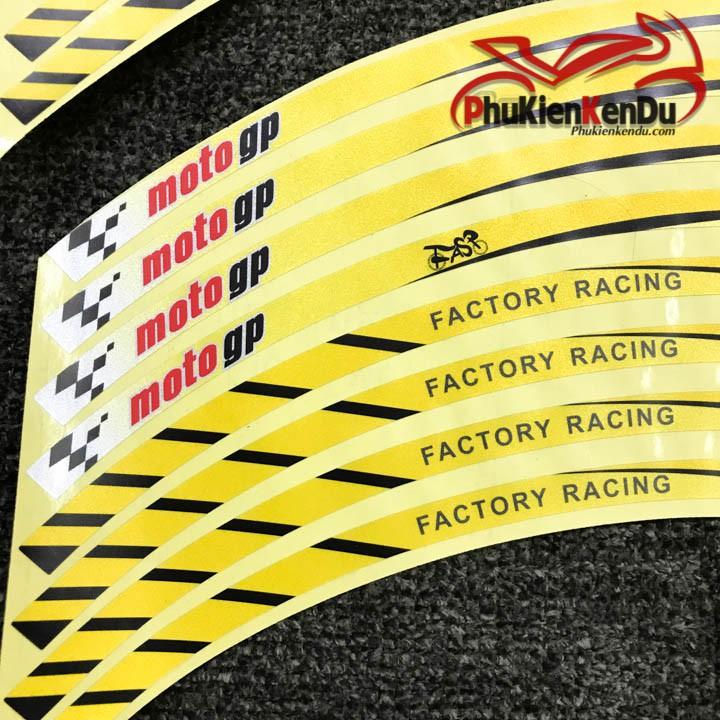 TEM VIỀN MÂM XE MÁY PHẢN QUANG MOTO GP FACTORY RACING