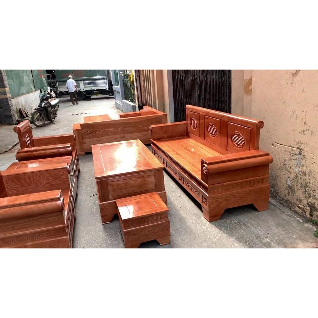 Bộ bàn ghế sofa Pháo gỗ Sồi Nga Phòng khách không gian hiện đại. Hàng 7 món Cực Vip - Miễn phí vận chuyển 50km