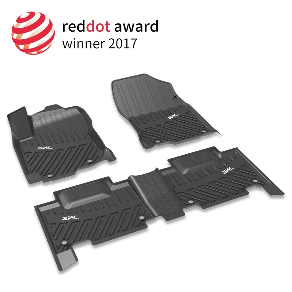 Thảm lót sàn xe ô tô TOYOTA TUNDRA 2013- đến nay Nhãn hiệu Macsim 3W chất liệu nhựa TPE đúc khuôn cao cấp - màu đen