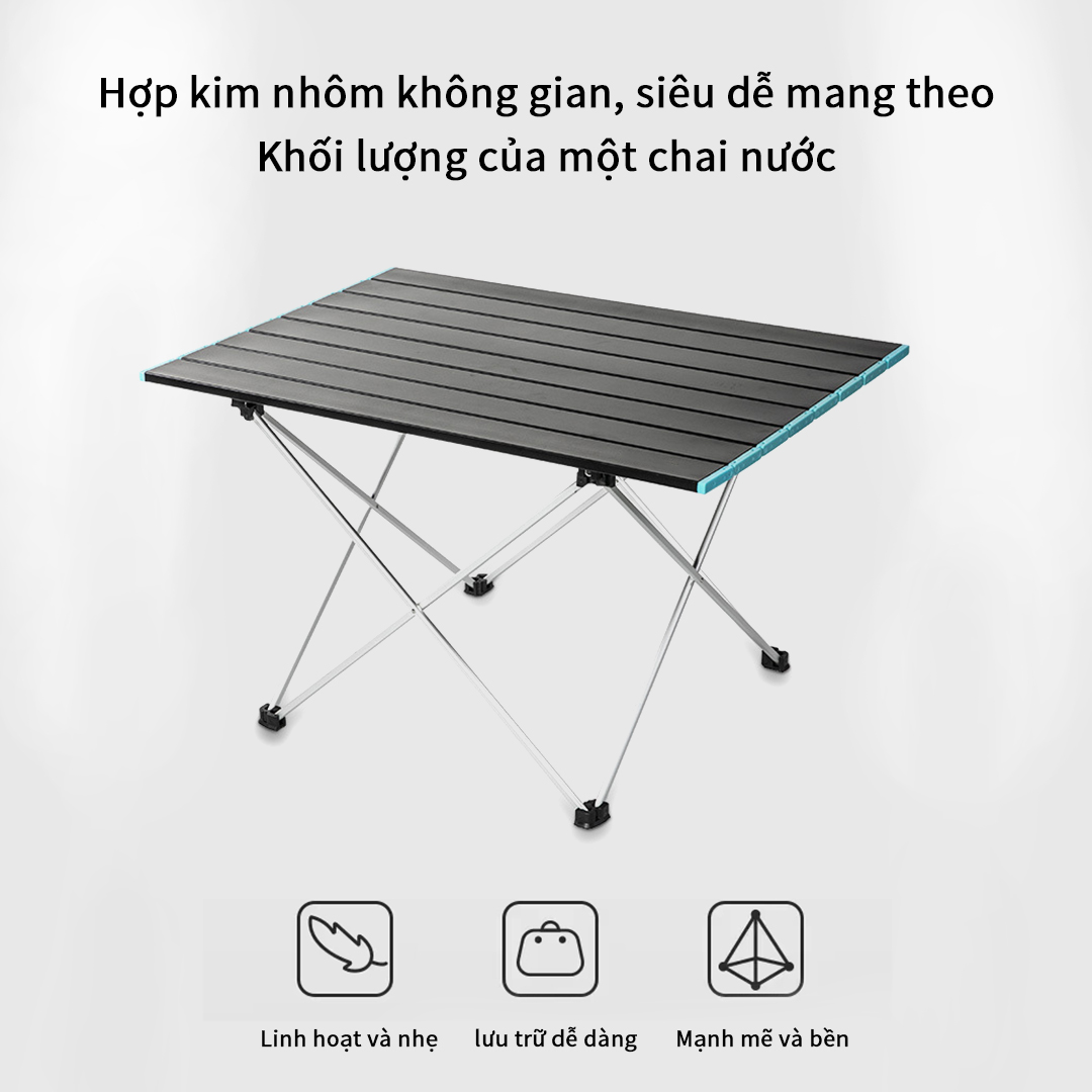 OneTwoFit Bàn cắm trại siêu nhẹ di động ngoài trời Bàn cắm trại bằng hợp kim nhôm M, L, XL