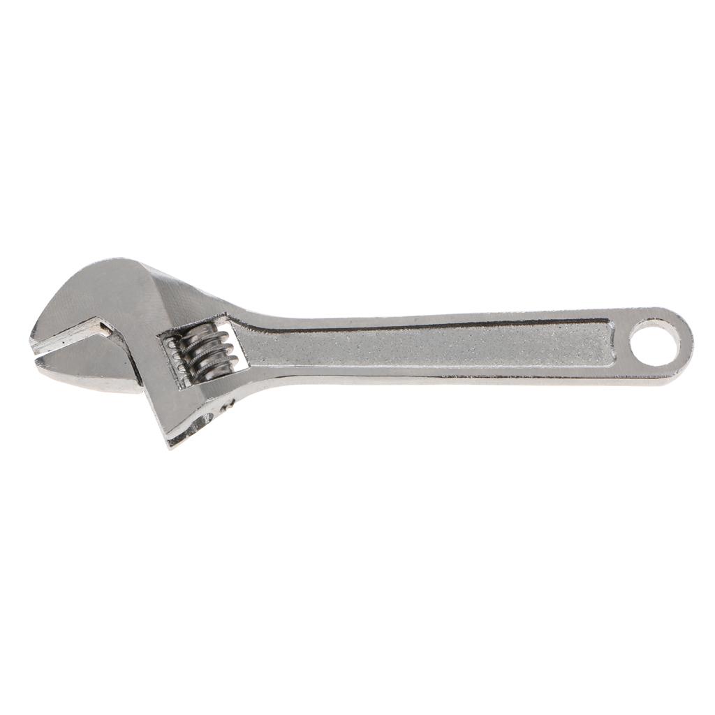 Adjustable Mini Spanner Wrench Short Shank 10mm Opening Steel Wrench 2.5/4In