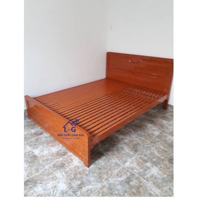 Giường sắt kiểu gỗ rộng 1m4 LG102-14