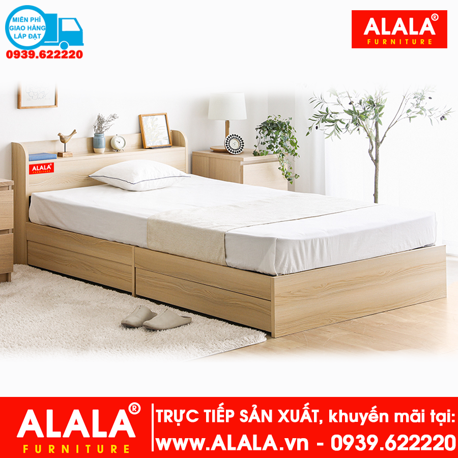 Giường ngủ ALALA63 gỗ HMR chống nước - www.ALALA.VN - 0939.622220