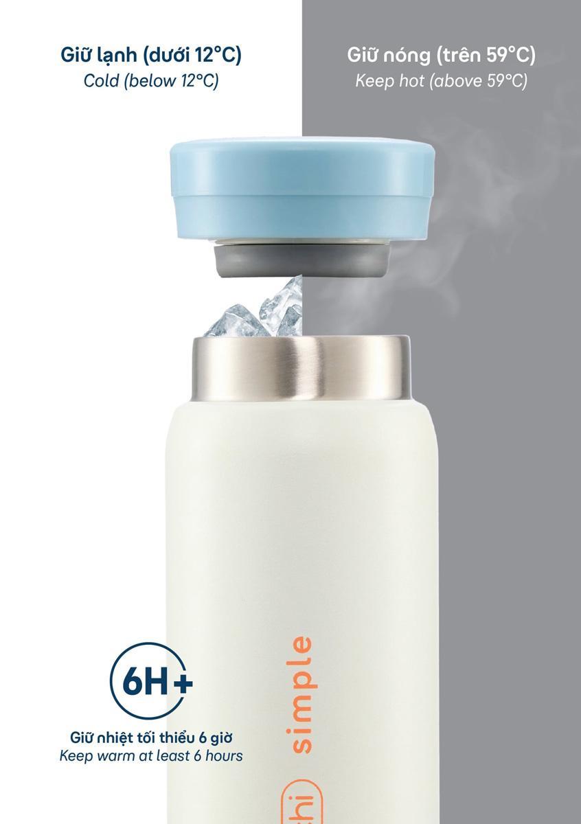 Bình Giữ Nhiệt Fuji Cylin 200 ml - Inochi HNK.BFCL.0200 - Màu Xanh Đậm, Trắng Ngà
