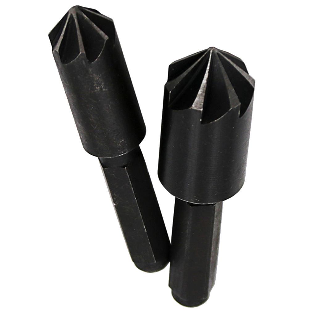 2Pcs Chamfering Cutter Drill Bit Cutting Tool Seven-edged Cutter