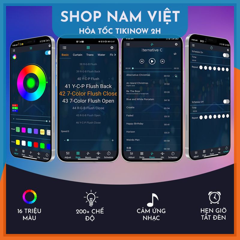 Led Firework Hiệu Ứng Tỏa Sáng Hào Quang, Cảm Ứng Nhạc, Điều Khiển App và Remote