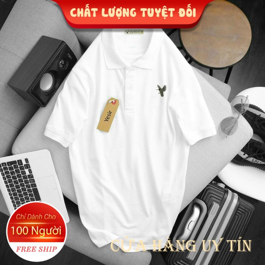 Áo thun polo nam cổ bẻ ngắn tay thêu logo cao cấp