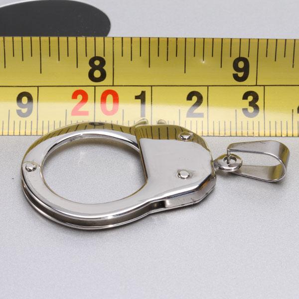 Punk Style Titanium Steel Handcuff Charm Pendant DIY Necklace Bag Love Couples