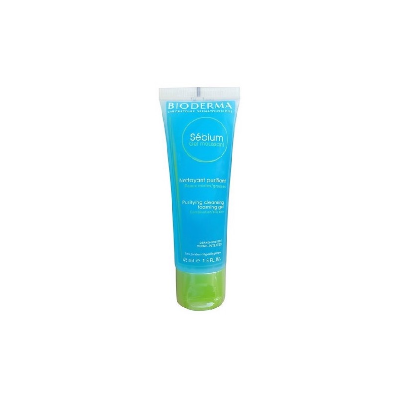Gel rửa mặt tạo bọt cho da hỗn hợp và da dầu Bioderma Sebium Gel Moussant dạng tuýp - 45ml