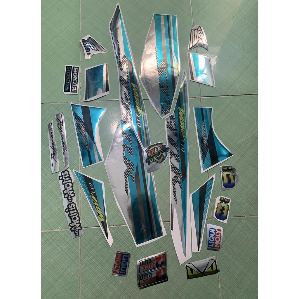 Tem wave 110 spark xanh ngọc crom