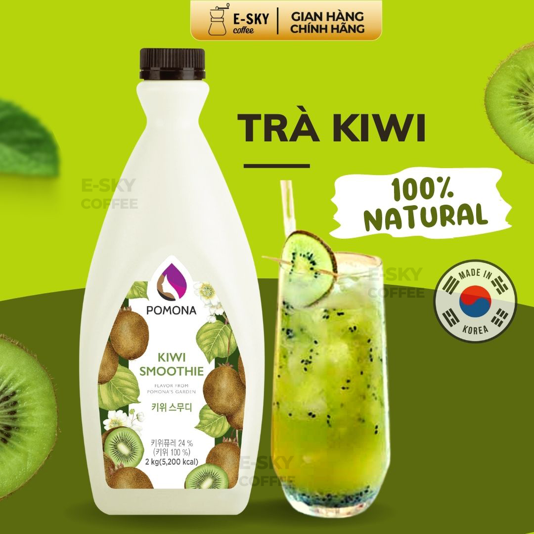 Mứt Pha Chế Trái Cây Thật Pomona Fruit Smoothie Nguyên Liệu Pha Chế Hàn Quốc Chai 2kg