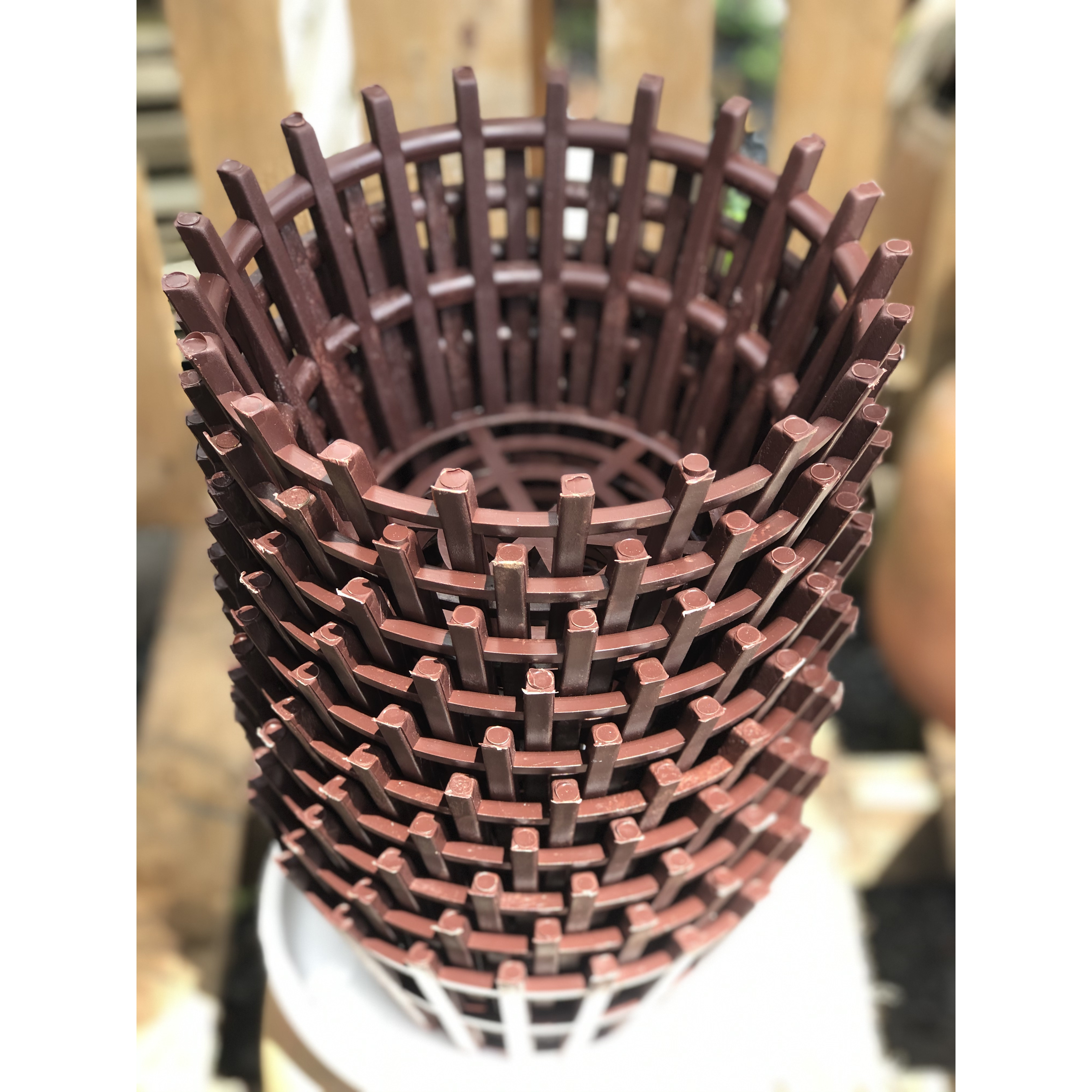 Bộ 10 chậu trồng lan giả gỗ kích thước fi 26 cm