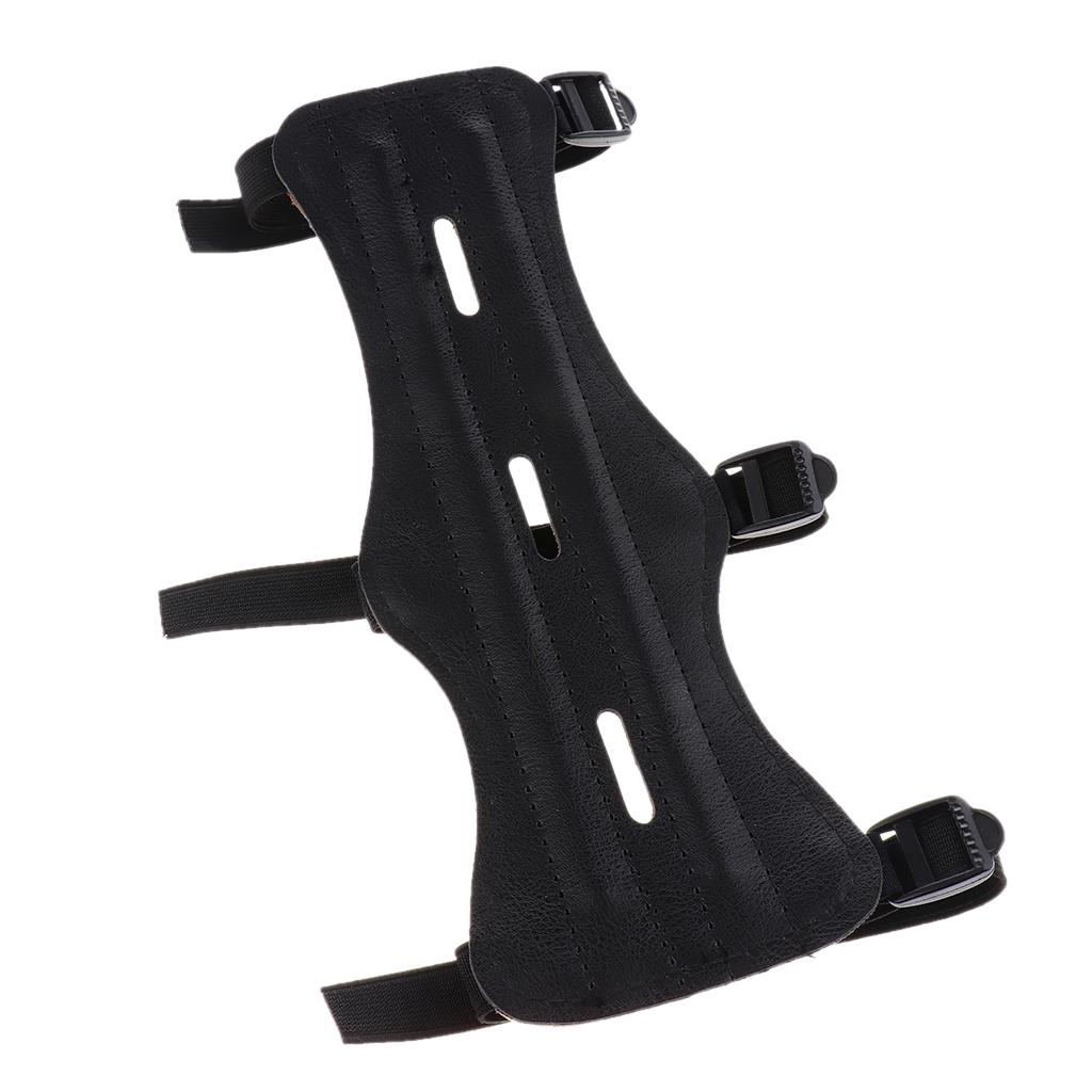 3-Strap Archery Shooting Arm Guard PU Quick Release Arm Protector Men Women