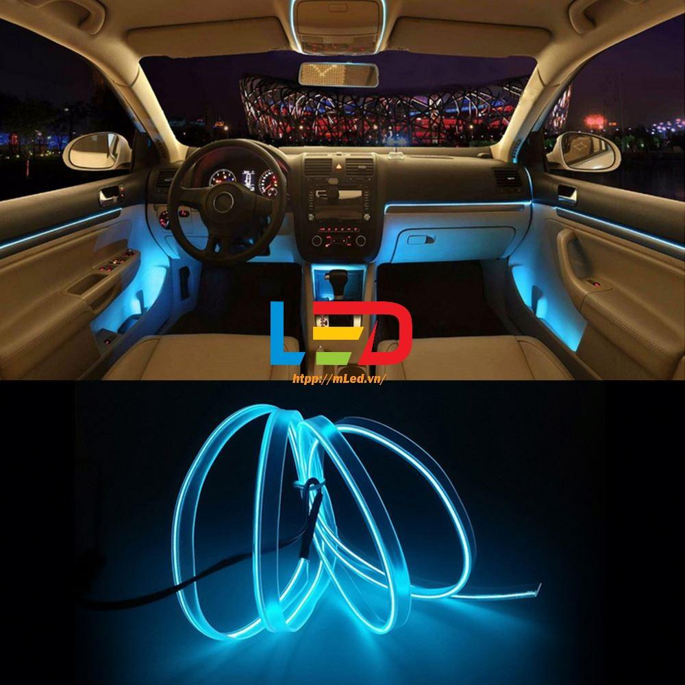 Dây đèn led đơn sắc ánh sáng lạnh trang trí viền nội thất ô tô, xe hơi tiện dụng [taplo+2 cửa