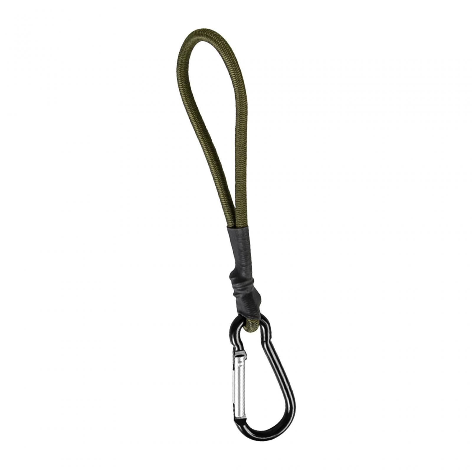 2xBungee Cord with Carabiner Hook Bungee Canopy Ties for Tarpaulin Tarps Tents Green