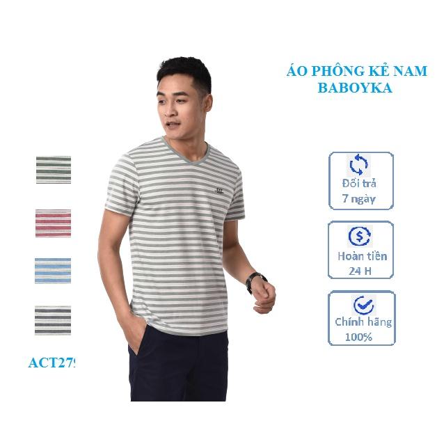 Áo thun nam cổ tim chất Cotton 100% LOGO thương hiệu BABOYKA 